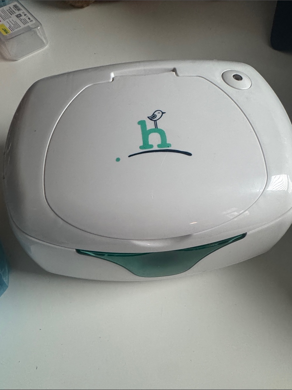 Hatch White & Teal Baby Wipes Warmer